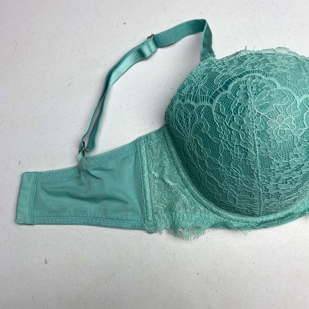 VS MINT/SLVR Dream Angels Lined Demi, 34DDD, *P1062 - Picture 3 of 7